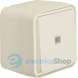 Перемикач з підсвічуванням IP55, полярний білий, 10АX/250В W.1