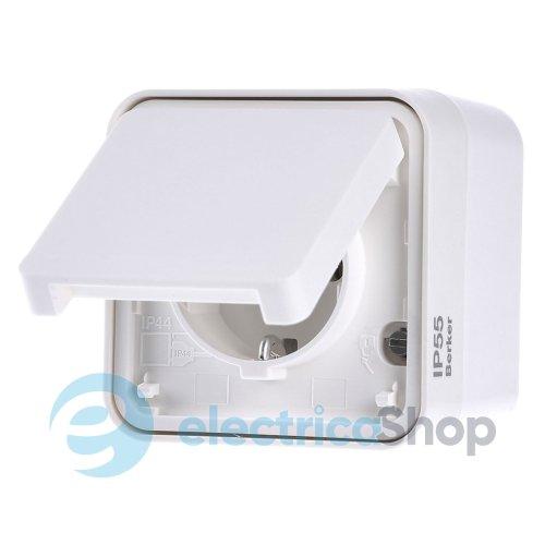 Розетка з з/к IP55, полярна біла, 16А/250В W.1