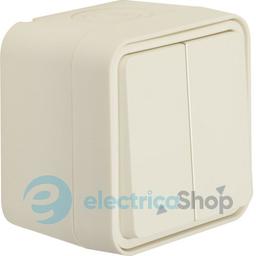 Кнопка для жалюзі 2-клавішний IP55, полярна біла, 10А/250В W.1
