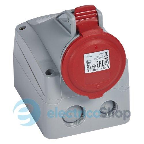 Розетка накладна 16А 3К+З 460В IP44 P17 Tempra Pro