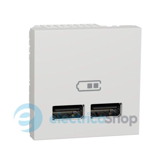 Розетка USB, 2-місна, 5 В / 2100 мА, Unica New білий