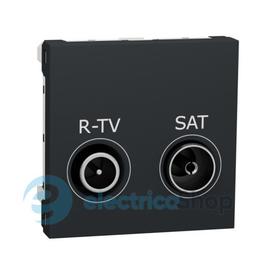 Розетка R-TV/SAT, одиночна 2-мод., Unica New антрацит