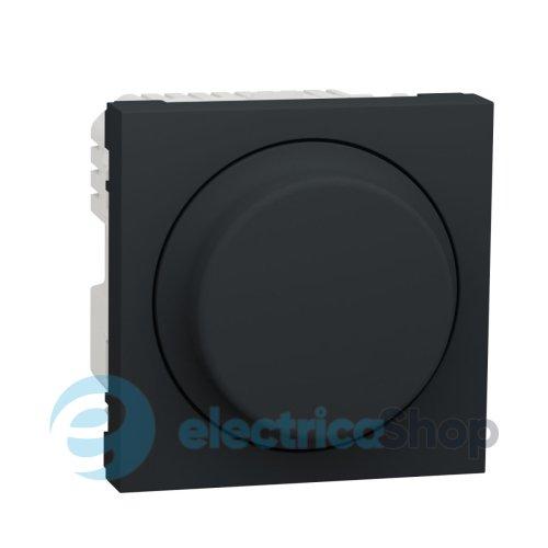 LED-світлорегулятор поворотно-натискний, універсальний 5-200Вт, Unica New антрацит
