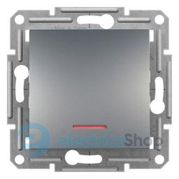 Вимикач кнопковий з підсв. 1-кл. для серії Asfora Schneider Electric EPH1600162 сталь