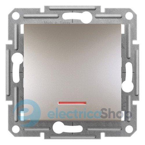 Вимикач кнопковий з підсв. 1-кл. для серії Asfora Schneider Electric EPH1600169 бронза