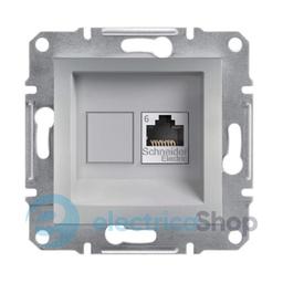 Розетка комп'ютерна 1-я RJ45 кат.6/UTP«Asfora», (колір алюміній) EPH4700161