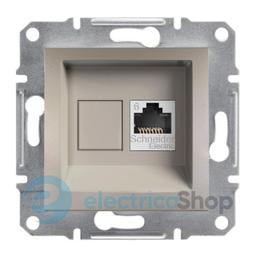 Розетка комп'ютерна 1-я RJ45 кат.6/UTP«Asfora», (колір бронза) EPH4690169