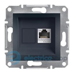 Розетка комп'ютерна 1-я RJ45 кат.5Е/STP екран «Asfora», (колір антрацит) EPH5000171