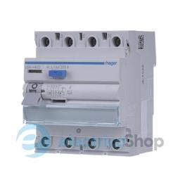 Диференційне реле 4P, 25А, 30mA, A, Quick Connect, Hager CDS425D