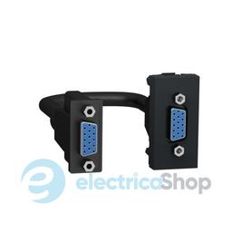 Розетка HD15 female (VGA) 1 модуль Unica New, NU343254, (антрацит)