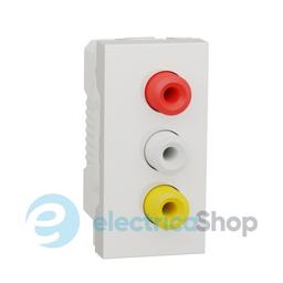 Розетка 3 RCA, 1 модуль Unica New, NU343118, біла