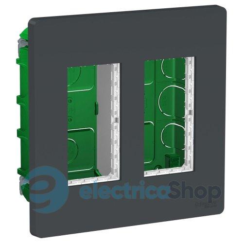 Блок unica system+ прих.вст. 2х2 . Unica New, NU172454, антрацит