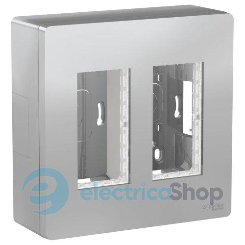 Блок unica system+ відкр.вст. 2х2 . Unica New, NU122430, алюміній