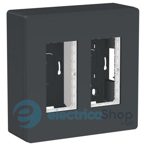 Блок unica system+ відкр.вст. 2х2 Unica New, NU122454, антрацит