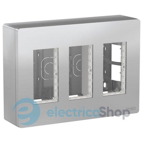 Блок unica system+ відкр.вст. 3х2 . Unica New, NU123430, алюміній