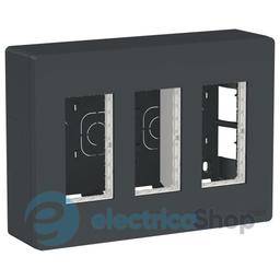 Блок unica system+ відкр.вст. 3х2 Unica New, NU123454, антрацит
