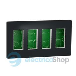 Блок unica system+ прих.вст. 4х2 . Unica New, NU174454, антрацит