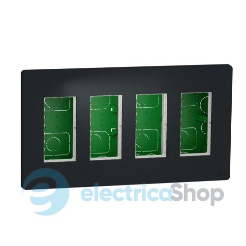 Блок unica system+ прих.вст. 4х2 . Unica New, NU174454, антрацит