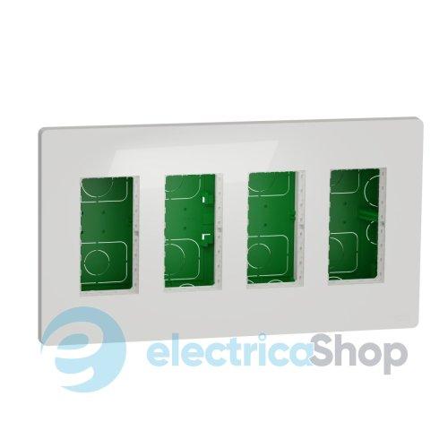 Блок unica system+ cкр.вст. 4х2 Unica New, NU174418, білий