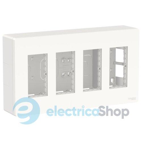 Блок unica system+ відкр.вст. 4х2 Unica New, NU124418, білий