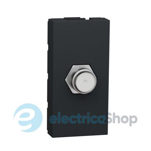 Розетка Coaxial F-type, 1-мод., Unica New NU346854 антрацит