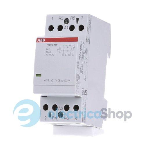Контактор Abb ESB25-22N-01, 25А, 4Р, 2НВ+2НЗ, 24В АС/DC