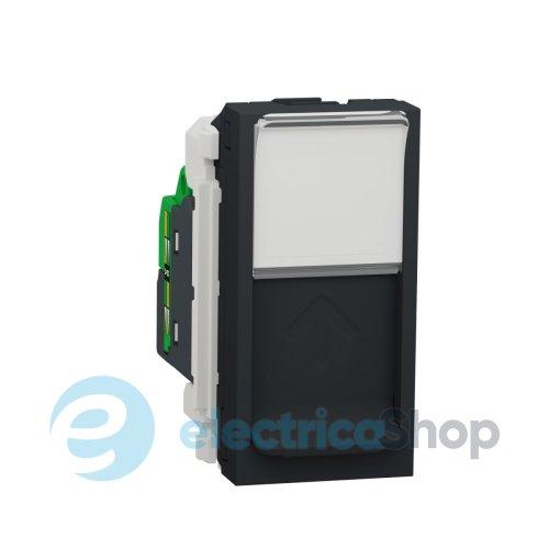 Розетка комп. 1-а., RJ45, кат.6A FTP, 1-мод., Unica New, NU344854, антрацит