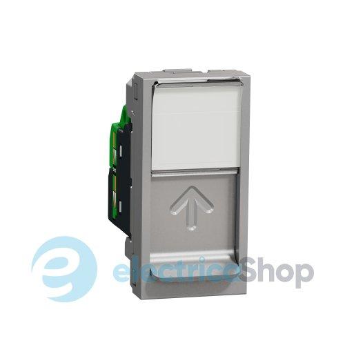 Розетка комп. 1-а., RJ45, кат.6A FTP, 1-мод., Unica New, NU344830, алюміній