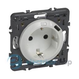 Розетка комбінована 2К+З 16А 250V~ + USB Type C 1.5А 5V Legrand Celiane 068119 колір білий