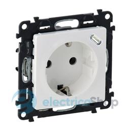 Розетка комбінована 2К + З 16А 250V~ + USB Type C 1.5А 5V Legrand Valena Life 753 135 колір білий