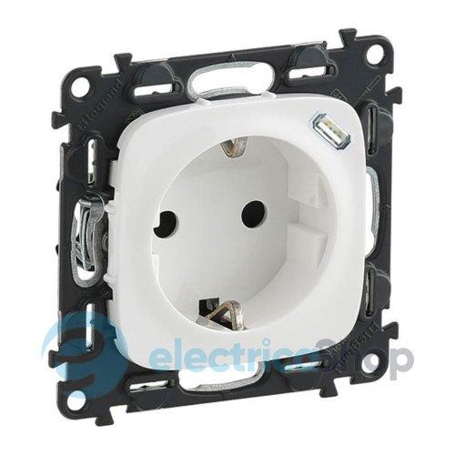 Розетка комбінована 2К + З 16А 250V~ + USB Type C 1.5А 5V Legrand Valena Allure 753005 колір білий