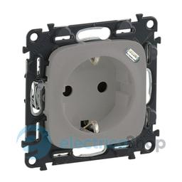 Розетка комбінована 2К + З 16А 250V~ + USB Type C 1.5А 5V Legrand Valena Allure 753007 колір алюміній