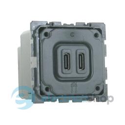 Розетка з двома USB-роз'ємами тип C + тип C 240V/5V 3000мА Legrand Celiane 67466