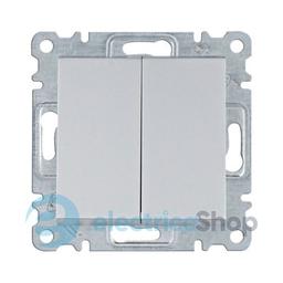 Перемикач 2-кл. для серії Lumina Hager WL0052 срібло