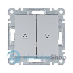Вимикач кнопковий 2-кл. до жалюзі для серії Lumina Hager WL0322 срібло