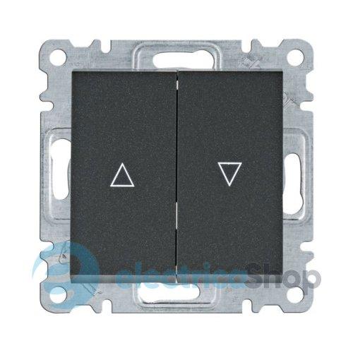 Вимикач кнопковий 2-кл. до жалюзі для серії Lumina Hager WL0323 чорний