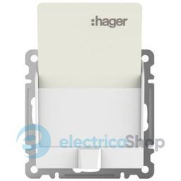 Вимикач картковий (готельний) для серії Lumina Hager WL0510 білий глянець