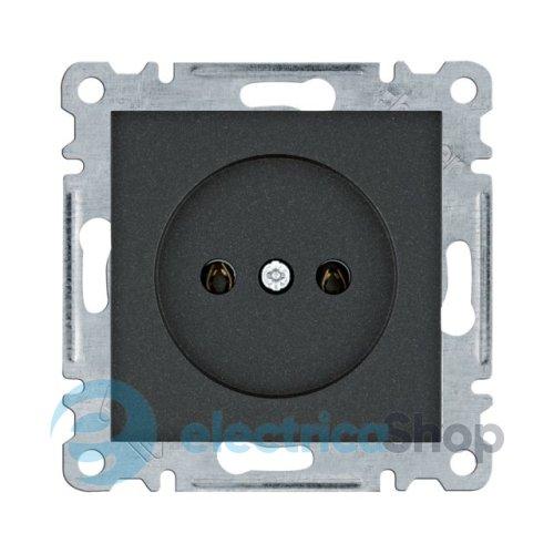 Розетка без з/к Hager Lumina, чорна, 16А/230В , WL1013
