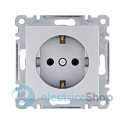 Розетка з з/к Hager Lumina, срібна, 16А/230В , WL1052