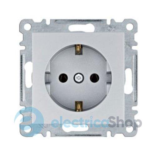 Розетка з з/к Hager Lumina, срібна, 16А/230В , WL1052