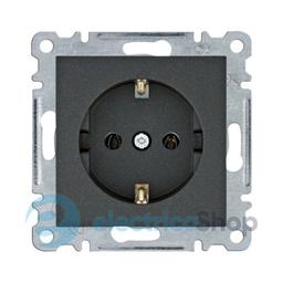 Розетка з з/к Hager Lumina, чорна, 16А/230В , WL1053