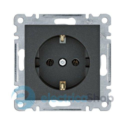Розетка з з/к Hager Lumina, чорна, 16А/230В , WL1053