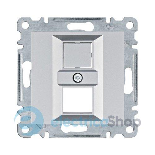 Панель подвійна для RJ12/RJ45 Hager Lumina, срібна, WL2322