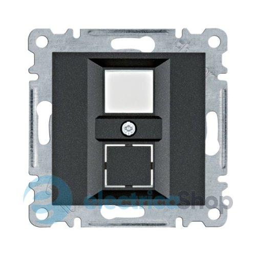 Панель подвійна для RJ12/RJ45 Hager Lumina, чорна, WL2323
