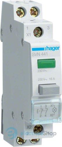 Кнопка керування 2НЗ 16А/230V (без фіксації) Hager SVN441 з індикацією