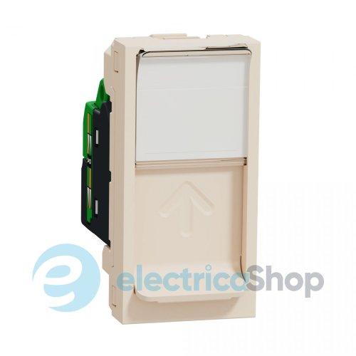 Розетка комп. 1-а., RJ45, кат.6 STP, 1-мод., Unica New, NU341644, бежевий