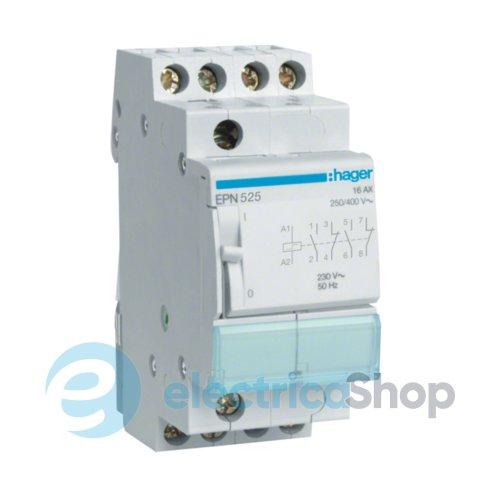 Імпульсне реле Hager EPN525, 2н.з.+2н.о., 16А, Uупр.=230V~ АС / 110V DC