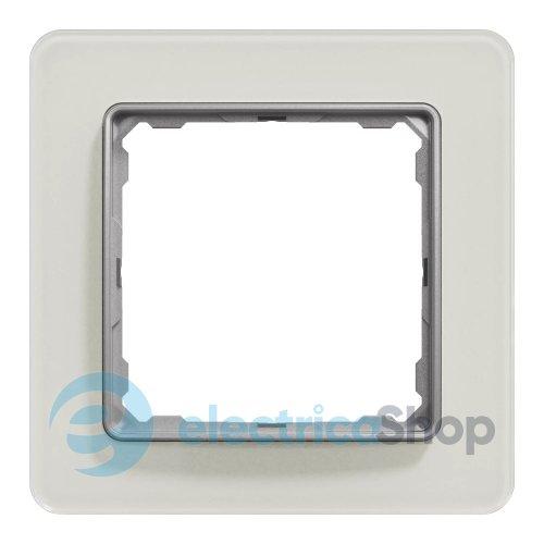 Рамка 1-а. SE Sedna Elements SDD360801 біле скло