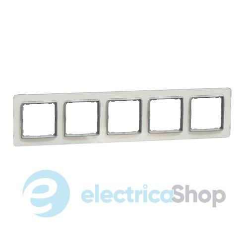 Рамка 5-а. SE Sedna Elements SDD360805 біле скло