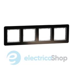Рамка 4-а. SE Sedna Elements SDD361804 чорне скло